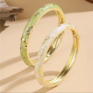 Gold and Green Bangle Set